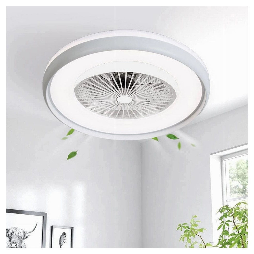 foto del prodotto trade shop plafoniera led 62 w ventilatore dimmerabile telecomando 3 colorazioni luce 60006 