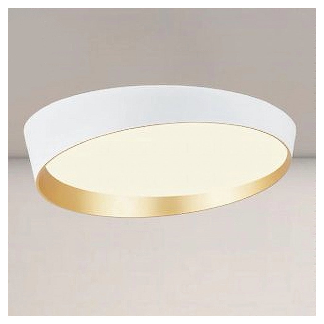 foto del prodotto trade shop plafoniera led 68w bianco oro lampadario soffitto tondo irregolare luce naturale 32781 