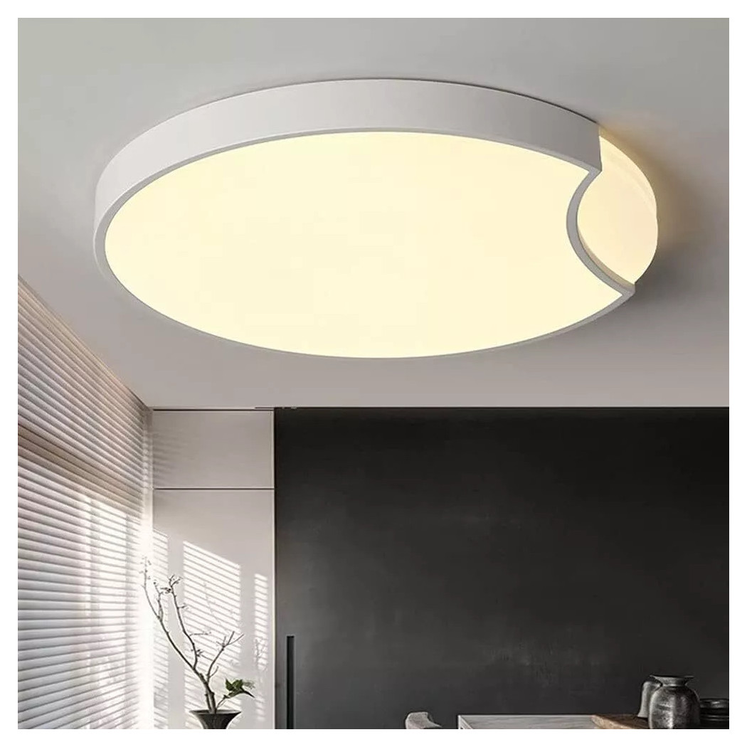 foto del prodotto trade shop plafoniera led cerchio 34w soffitto circolare bianco moderno luce naturale 50132 
