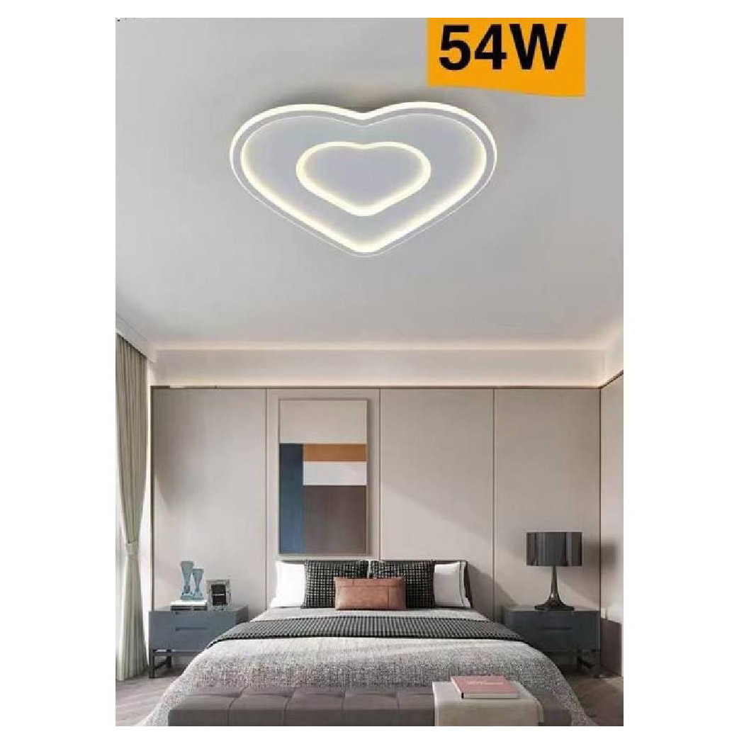 foto del prodotto trade shop plafoniera led da soffitto forma di cuore 54 w in alluminio luce calda 3000k c19 