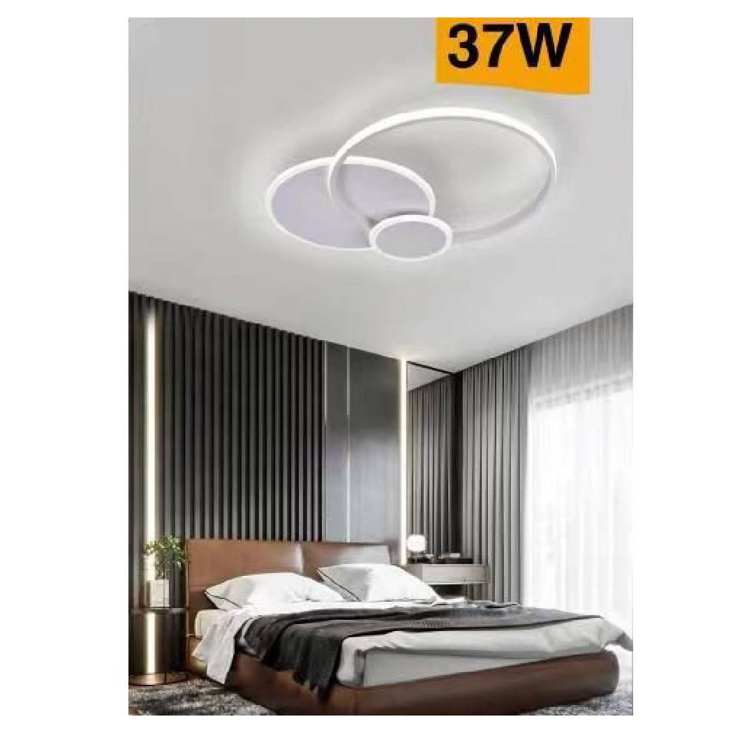 foto del prodotto trade shop plafoniera led design moderno 3 cerchi 37 watt luce fredda naturale calda c32 bianco naturale 