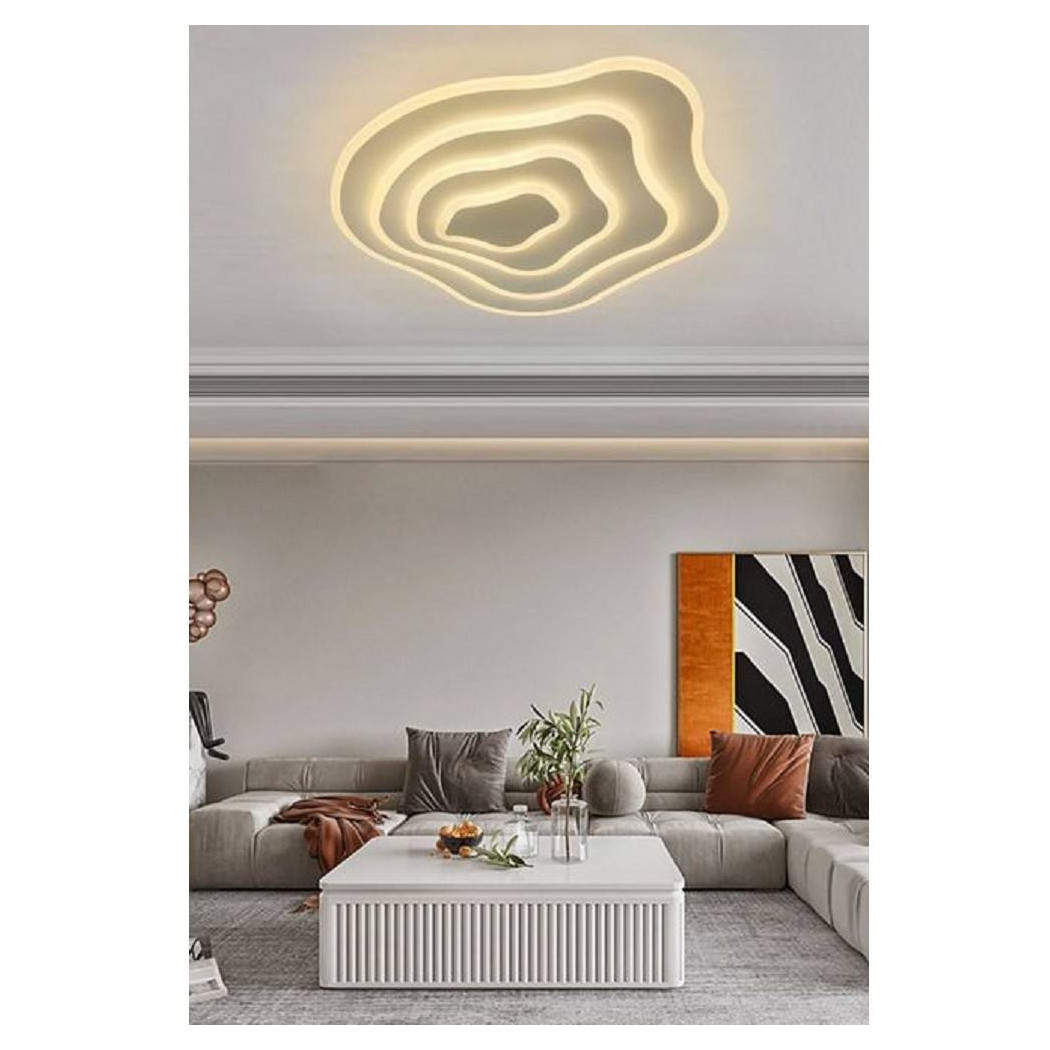foto del prodotto trade shop plafoniera led effetto ondulato da soffitto 59watt luce 6500k 4000k 3000k pn 28b bianco caldo 