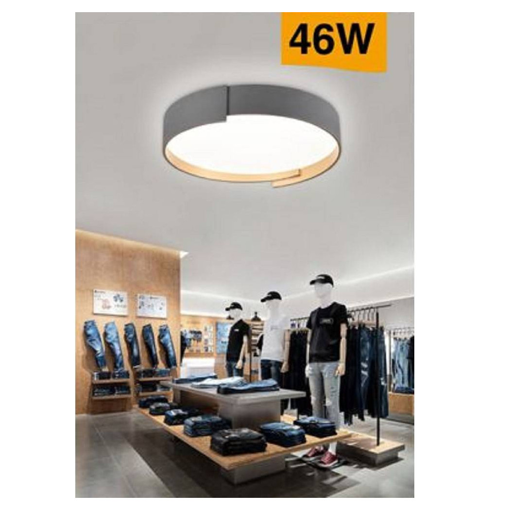 foto del prodotto trade shop plafoniera led grigio 46 w moderno soffitto rotonda luce 4000k 3000k 6500k c49 g bianco naturale 
