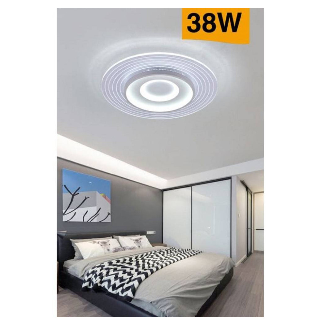 foto del prodotto trade shop plafoniera led moderna 38 watt finitura bianca luce calda fredda naturale c40 b bianco freddo 