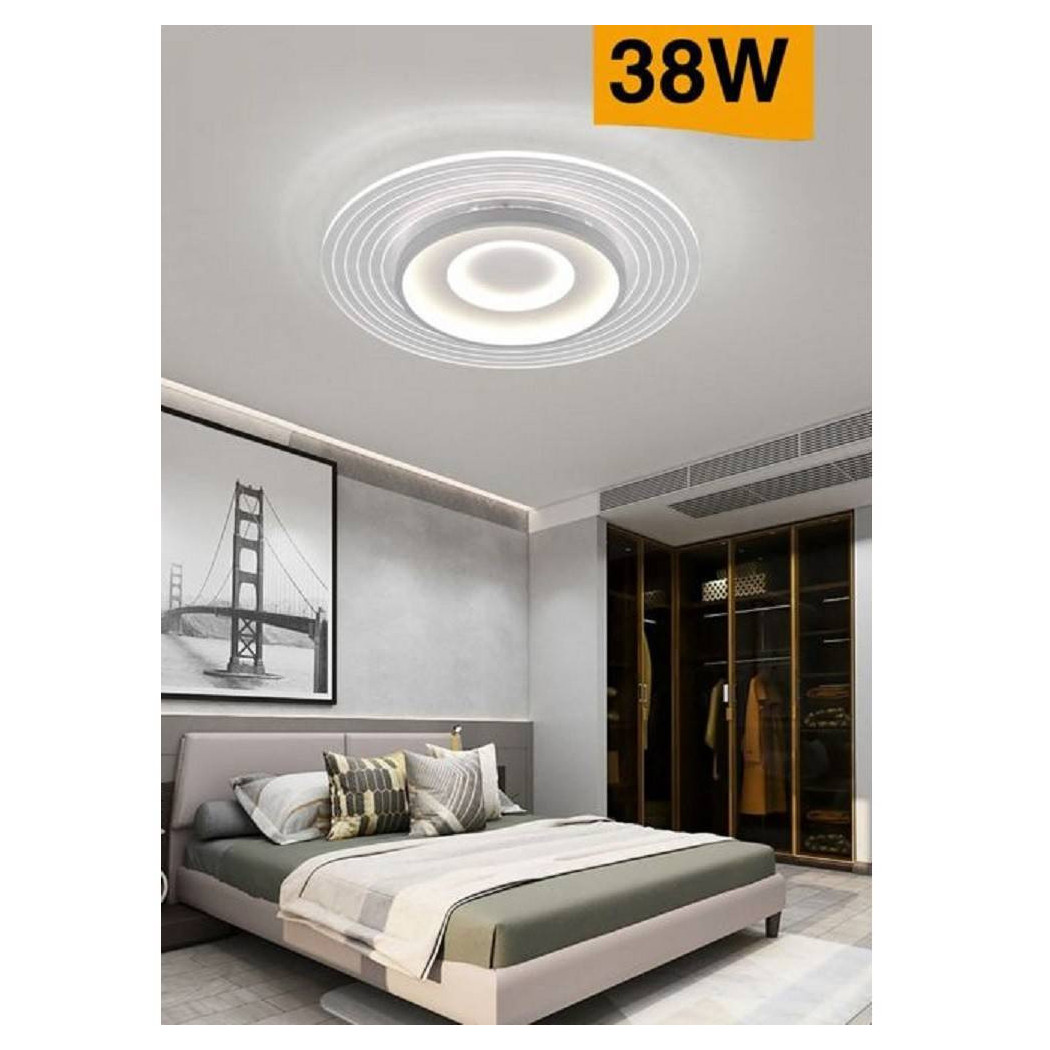 foto del prodotto trade shop plafoniera led moderna 38 watt finitura bianca luce calda fredda naturale c40 b bianco naturale 