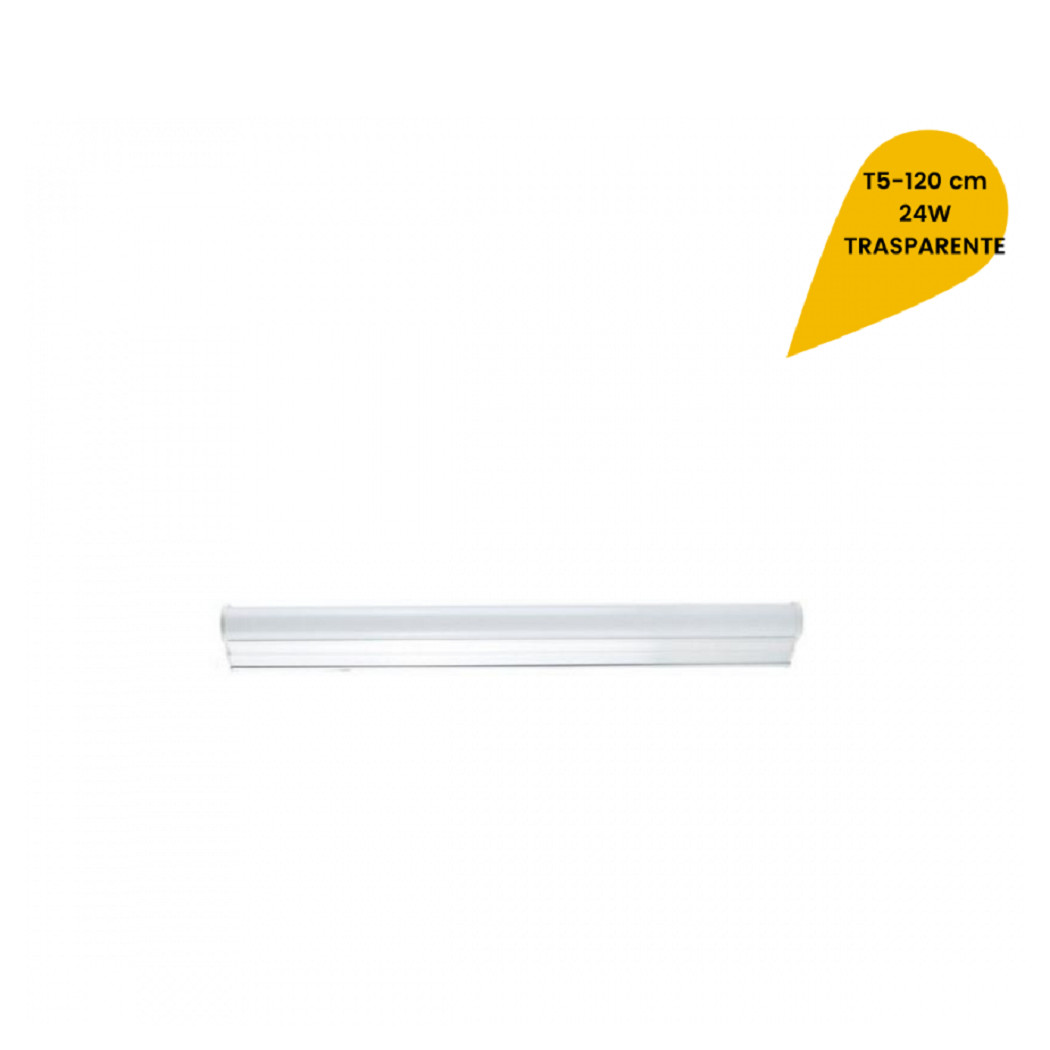immagine 0 del prodotto trade shop plafoniera led neon t5 sottopensile vetro trasparente 24 watt 120 cm bianco caldo 