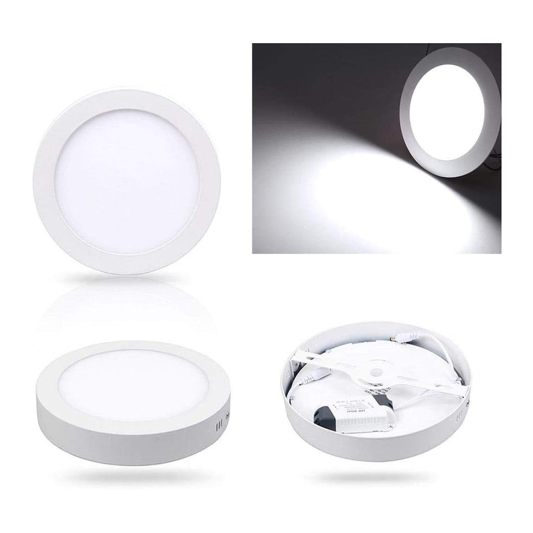 foto del prodotto trade shop plafoniera led tonda o quadrata da superficie pannello da 25w caldo freddo natur bianco freddo tondo 