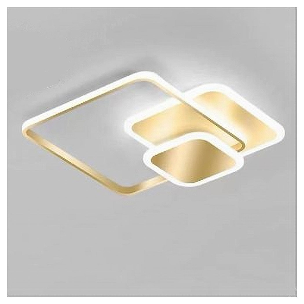 foto del prodotto trade shop plafoniera luce fredda led quadrata 50 w lampadario a soffitto oro moderno 50088 