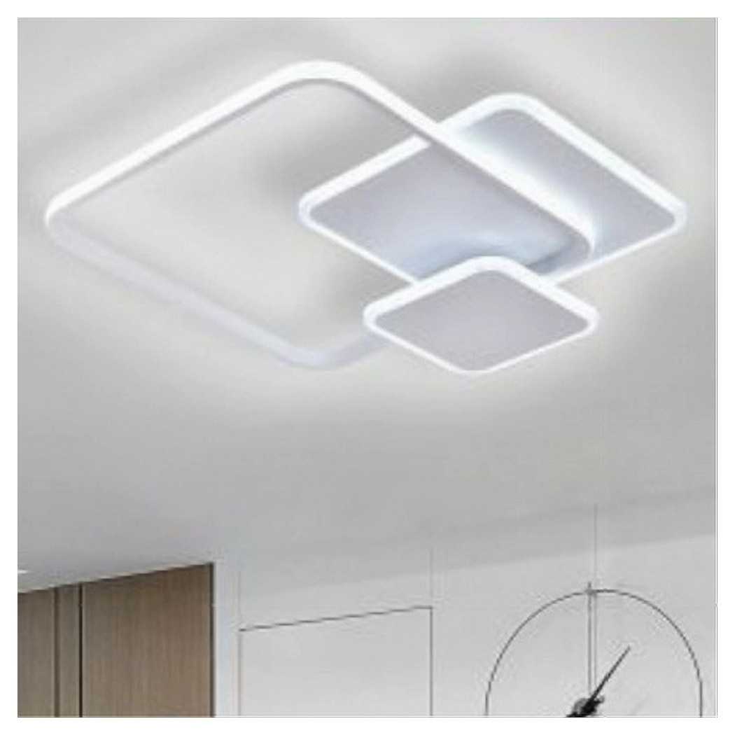 foto del prodotto trade shop plafoniera luce fredda led quadrata 50w lampadario soffitto bianco moderno 50064 