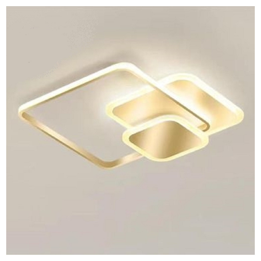 foto del prodotto trade shop plafoniera luce naturale led quadrata 50w lampadario a soffitto oro moderno 50071 