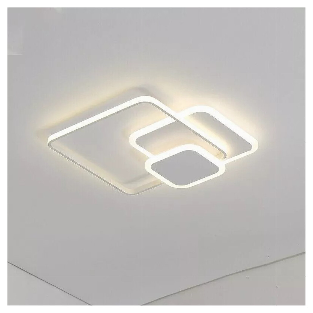 foto del prodotto trade shop plafoniera luce naturale led quadrata 50w lampadario soffitto bianco moderno 50057 