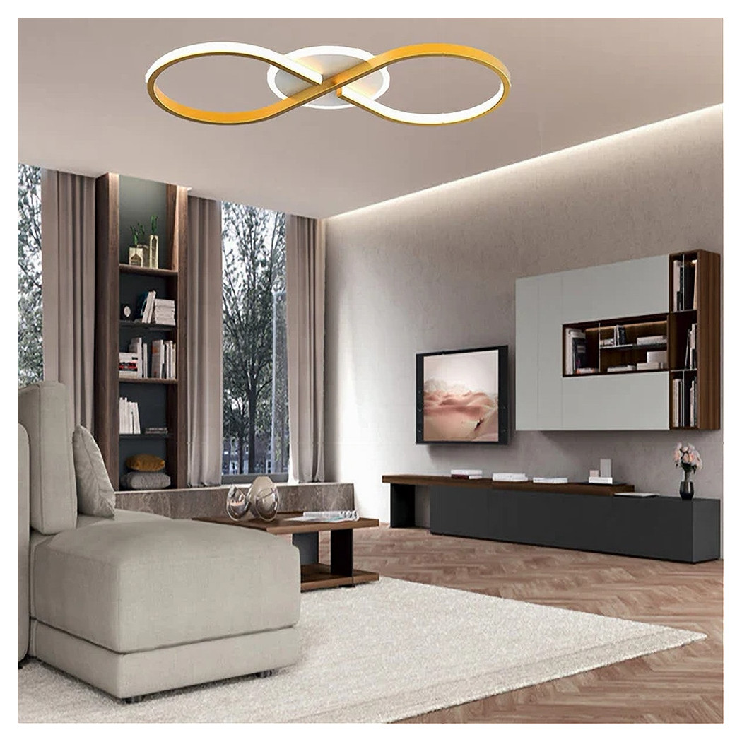 foto del prodotto trade shop plafoniera moderna led 22w intrecciato forma infinito oro luce fredda 6500k 71323 
