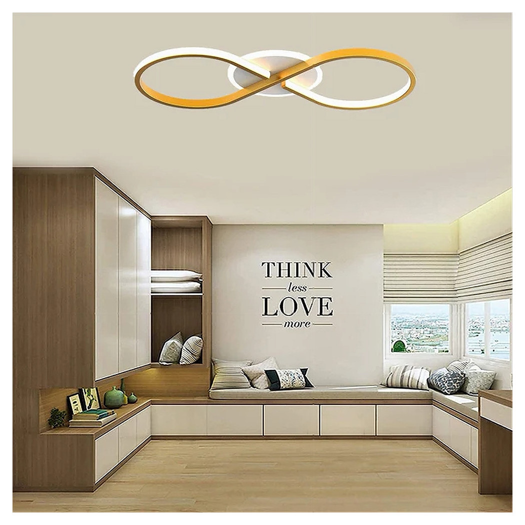 foto del prodotto trade shop plafoniera moderna led 22w intrecciato forma infinito oro luce naturale 4000k 71316 