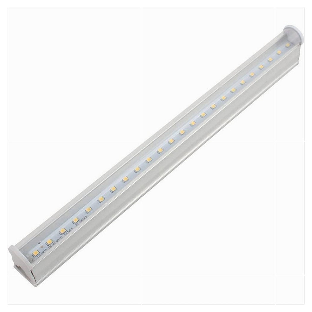 foto del prodotto trade shop plafoniera neon sottopensile led trasparente tubo 30 cm 5 watt reglette t5 30t bianco caldo 