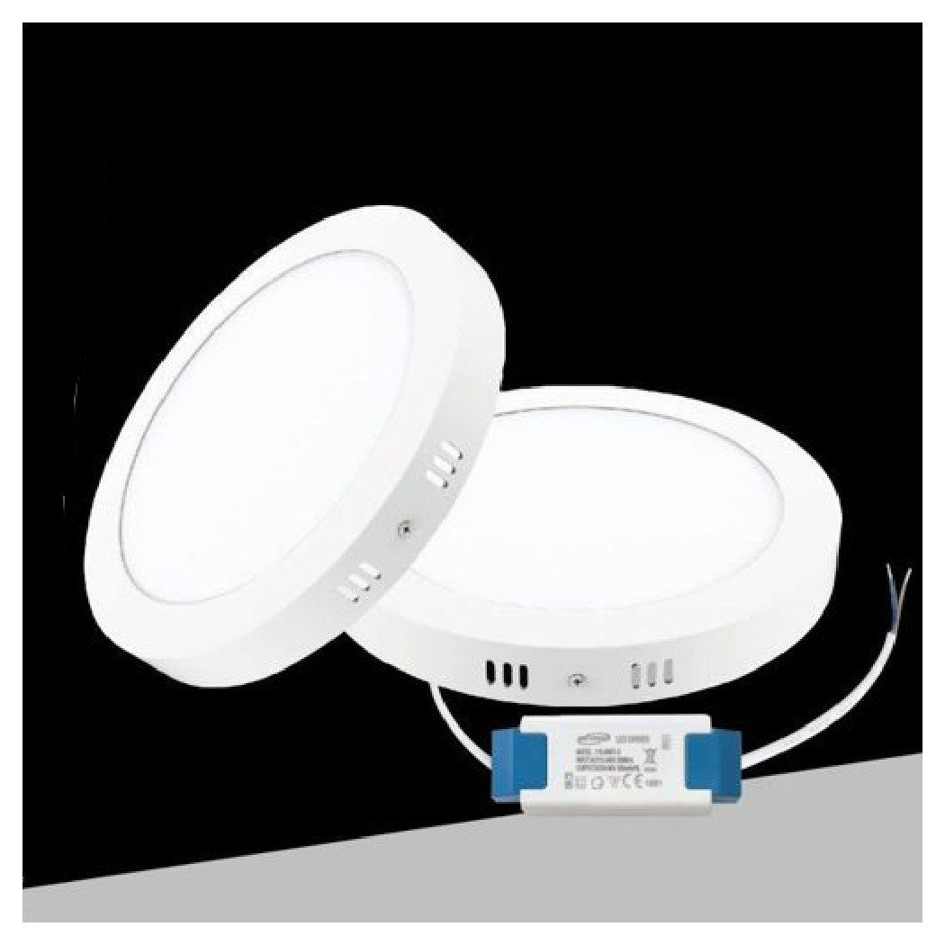 foto del prodotto trade shop plafoniera pannello led 24 watt rotondo cct tre colorazione di luce p300b t3c 