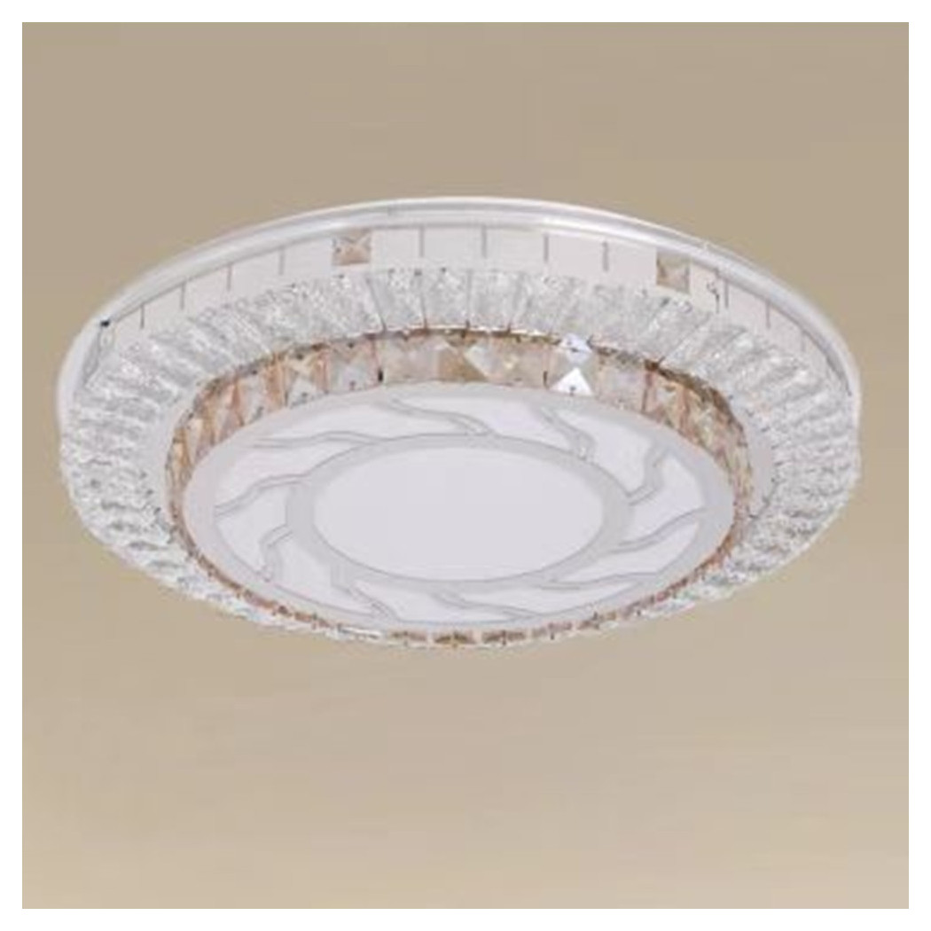 foto del prodotto trade shop plafoniera soffitto 45w 40cm led design a strati cristalli vortice luce fredda 04067 
