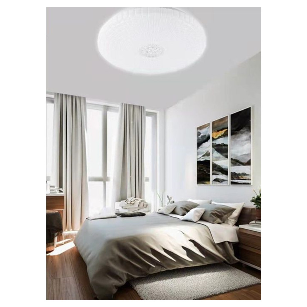 foto del prodotto trade shop plafoniera soffitto 60w decoro con cristalli centrale luce fredda naturale fst 50a62495 bianco naturale 