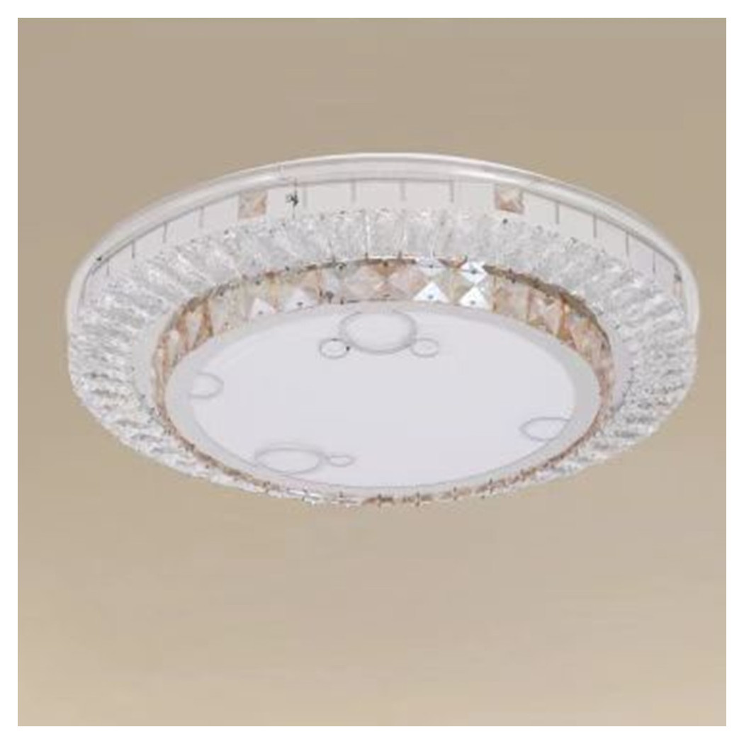 foto del prodotto trade shop plafoniera soffitto 65w 50cm led design a strati con cristalli bolle luce fredda 51369 