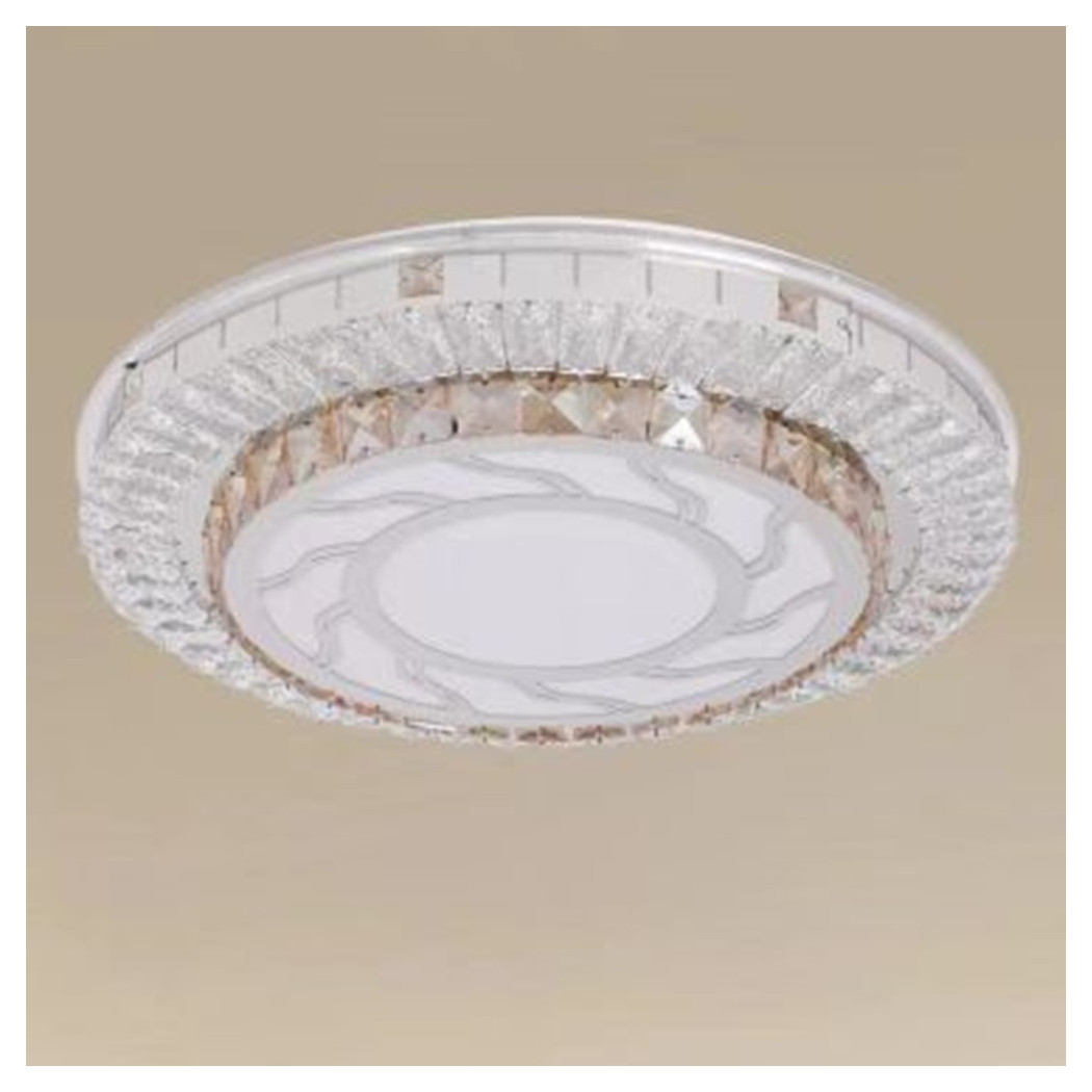 foto del prodotto trade shop plafoniera soffitto 65w 50cm led design a strati cristalli vortice luce fredda 27683 