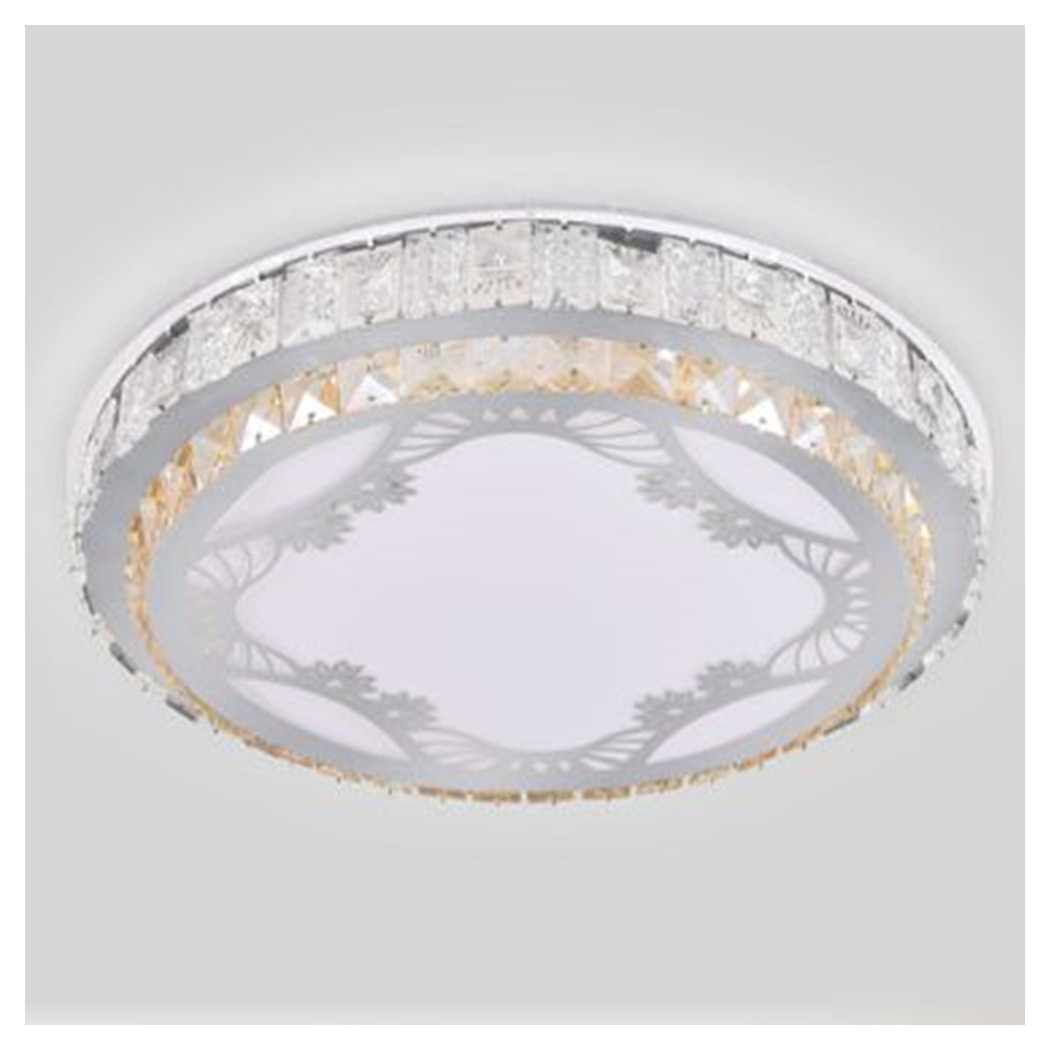 foto del prodotto trade shop plafoniera soffitto 65w 50cm led tondo a strati cristalli decorato luce fredda 63283 