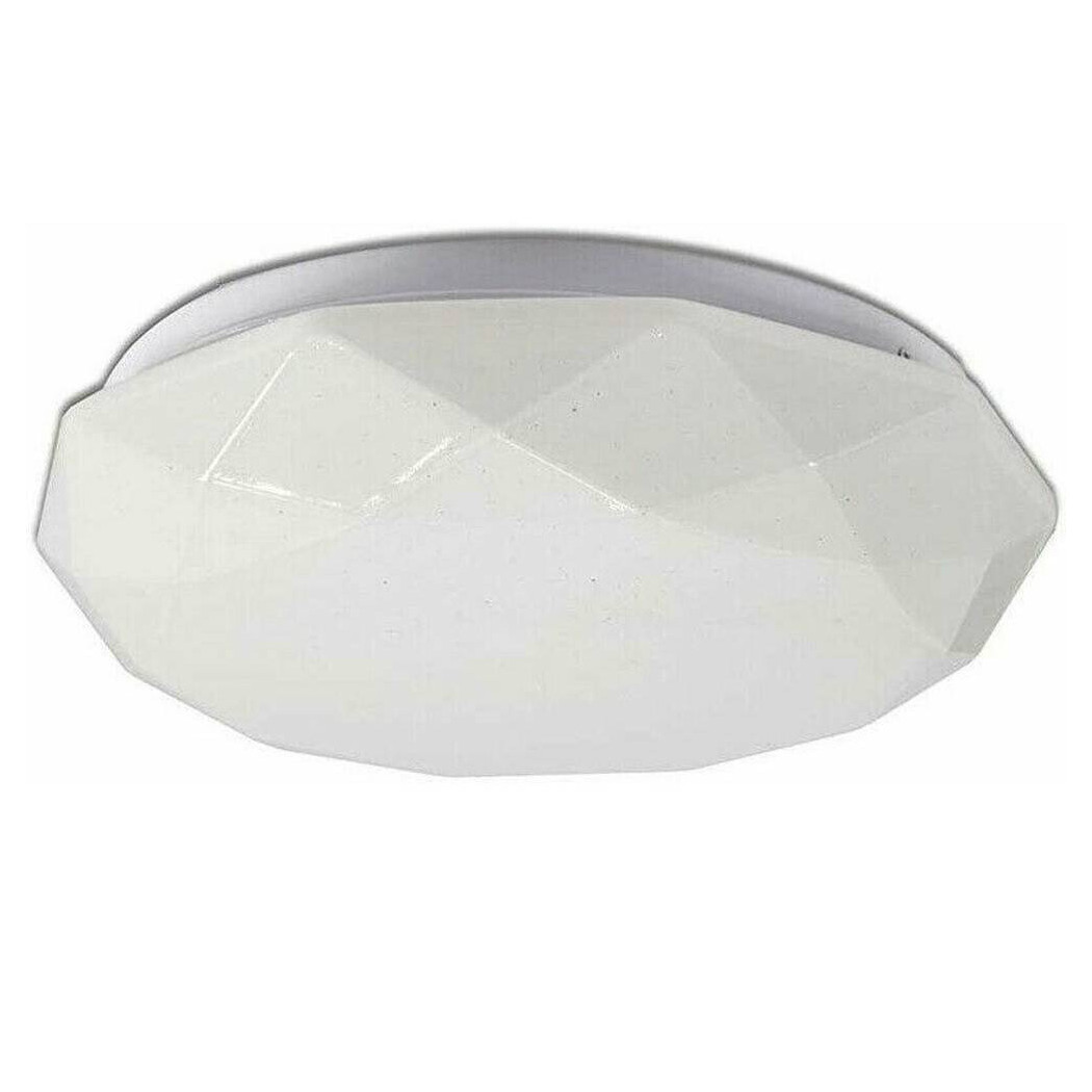 foto del prodotto trade shop plafoniera soffitto lavorata 24 watt 48led moderno luce 3000k 4000k 6500k c 0 bianco freddo 