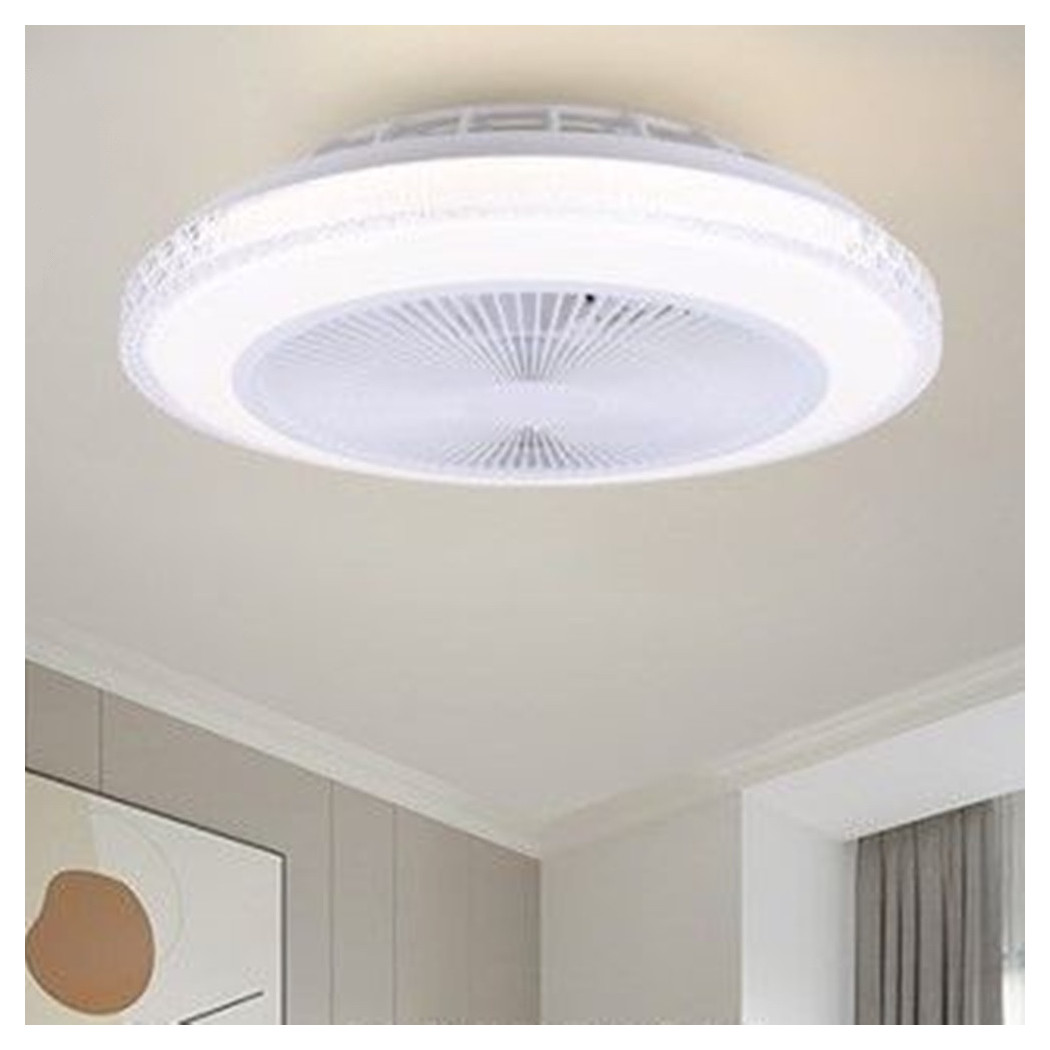 foto del prodotto trade shop plafoniera soffitto led con ventilatore lampadario telecomando luce 3000 6500k 42255 