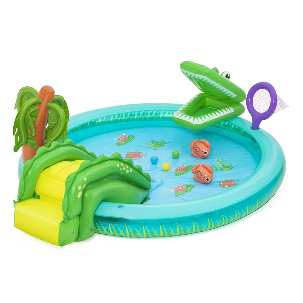 foto del prodotto trade shop play center gonfiabile crocodile cove piscinetta per bambini 224 x 181 x 72 cm 53166 