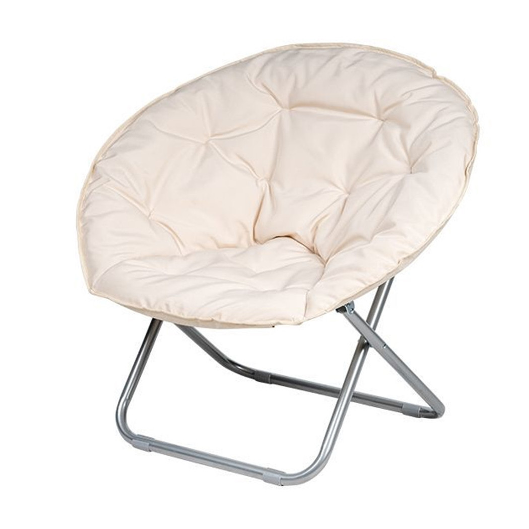 foto del prodotto trade shop poltrona sedia relax morbida imbottita moon pieghevole arredo da giardino 80x70x80cm beige