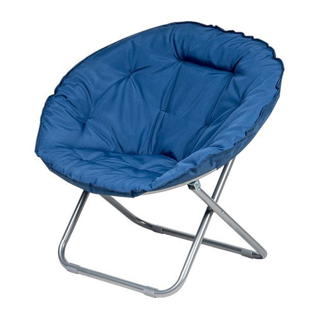 foto del prodotto trade shop poltrona sedia relax morbida imbottita moon pieghevole arredo da giardino 80x70x80cm blu