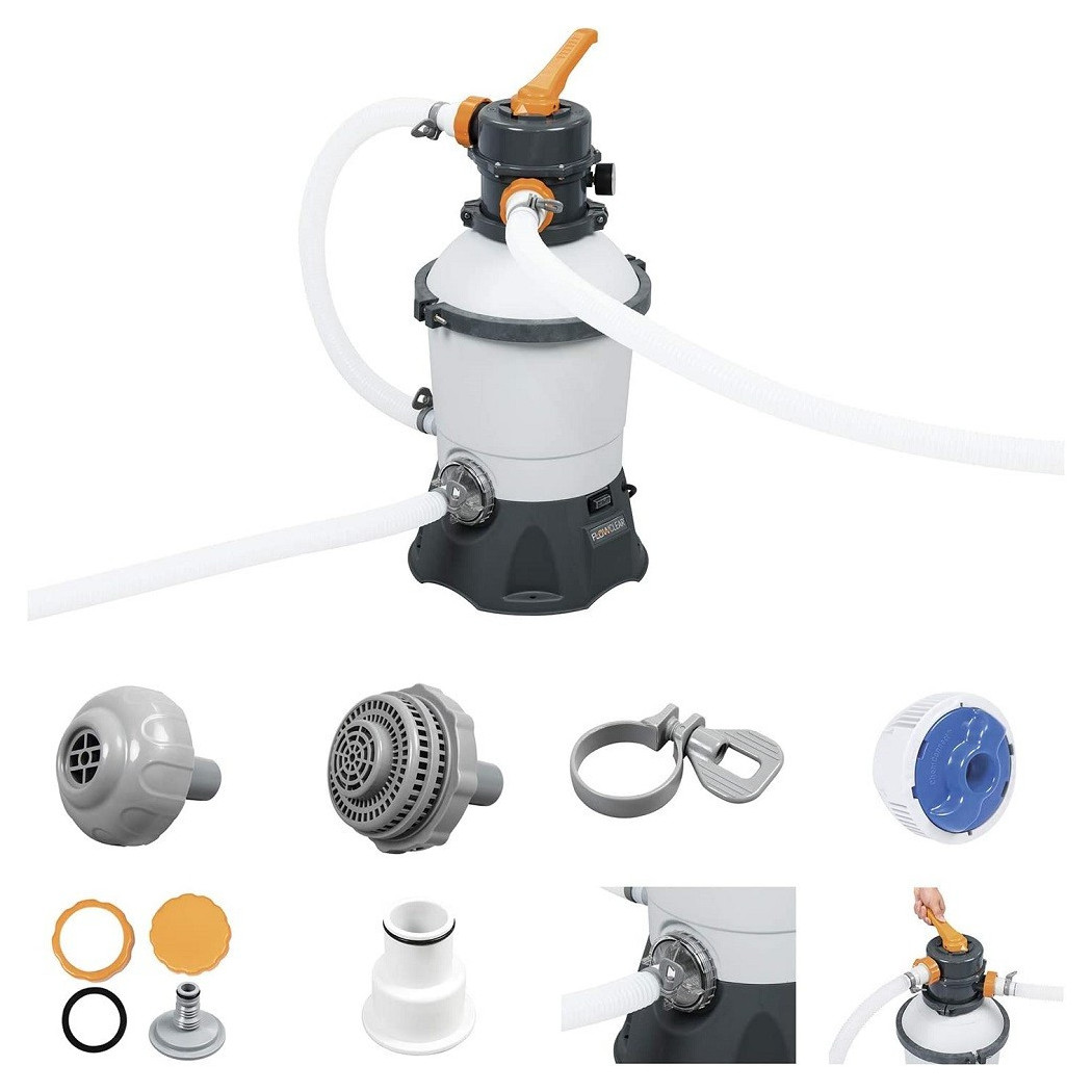 foto del prodotto trade shop pompa di filtraggio a sabbia capacit pompa 3.028 lt h piscina fuori terra 58515 