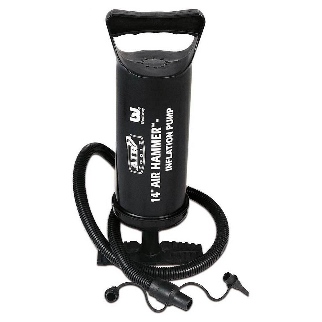 foto del prodotto trade shop pompa di gonfiaggio manuale piscina 30cm volume 850cc 3 adattatori valvola 62002 