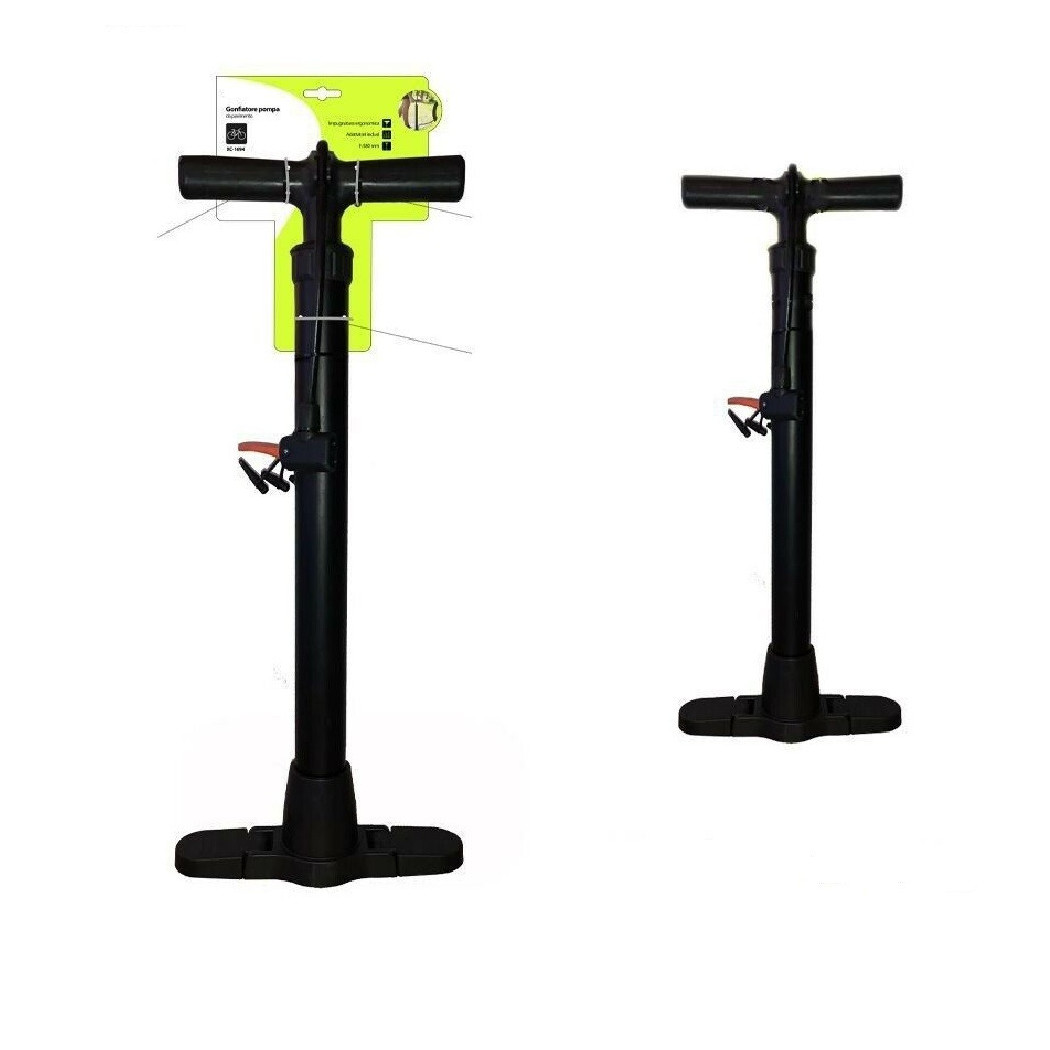 foto del prodotto trade shop pompa gonfiatore manuale multifunzione ruote bici bicicletta adattatori xc 1694 