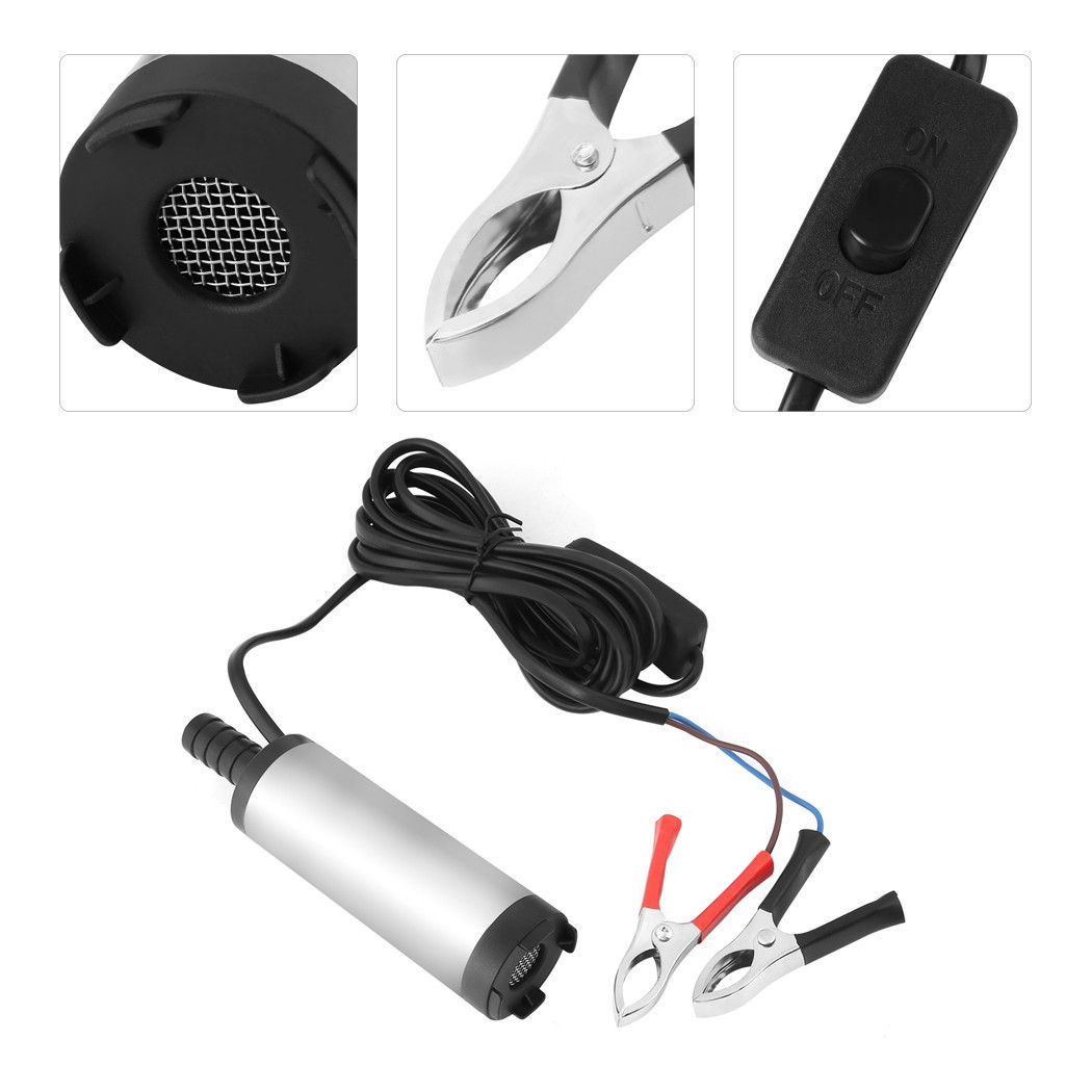foto del prodotto trade shop pompa travaso elettrica sommersa aspira liquidi acqua olio diesel 12v auto barca 