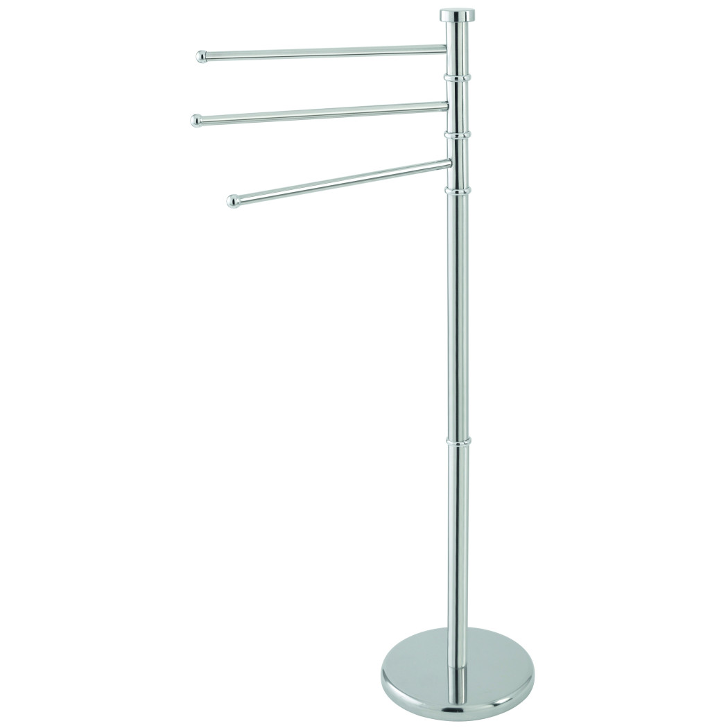 foto del prodotto trade shop porta asciugamani piantana acciaio 3 aste girevoli 360 base tonda altezza 93 cm 