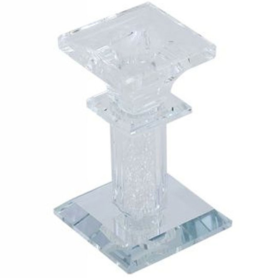 foto del prodotto trade shop porta candela vetro diamanti candeliere idea regalo bomboniera cristallo 6x6x9.7 