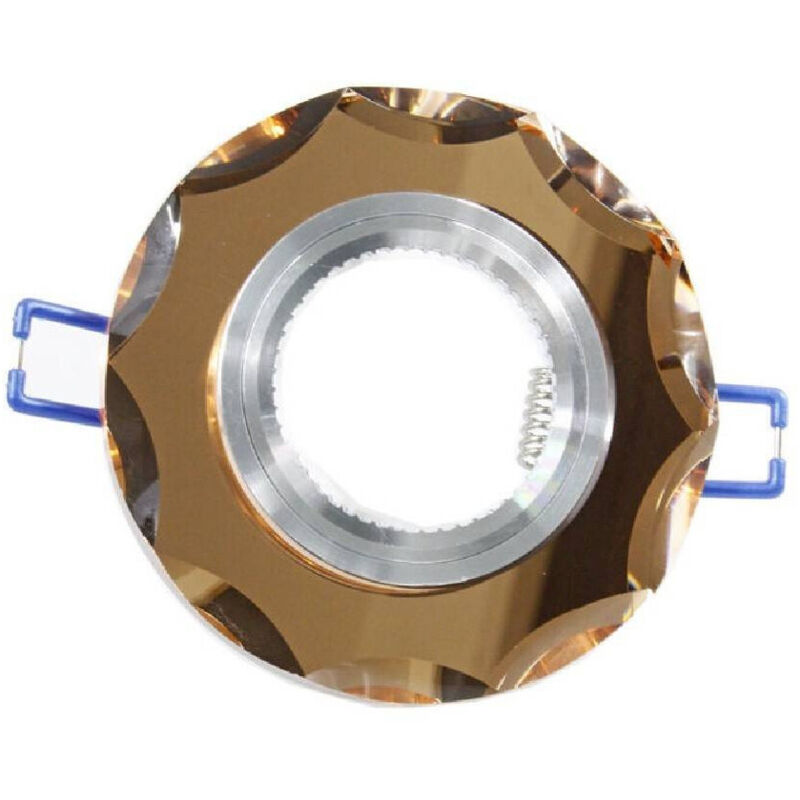 foto del prodotto trade shop porta faretto ad incasso in vetro effetto specchio supporto faretti gu10 p6 marrone