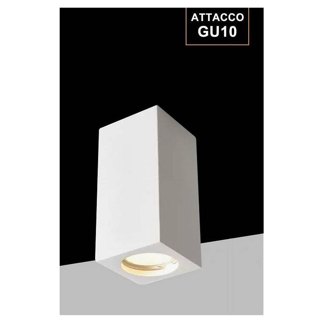 foto del prodotto trade shop porta faretto applique soffitto in gesso verniciabile forma cubo gu10 gs c140 q 