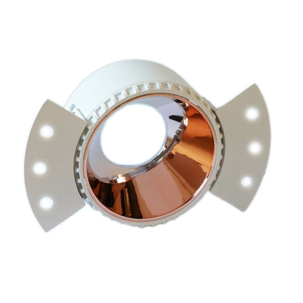 foto del prodotto trade shop porta faretto da incasso lampadine led gu10 7watt per controsoffitto cartongesso rose gold tondo 