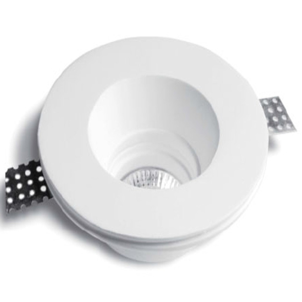 foto del prodotto trade shop porta faretto fisso in gesso ad incasso per lampade a led tondo a scomparsa 10cm 