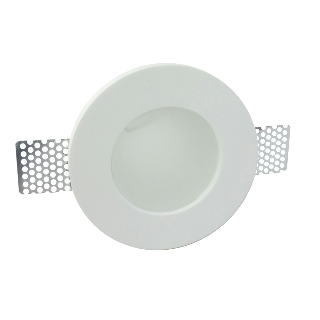 foto del prodotto trade shop porta faretto fisso in gesso da incasso per lampade gu10 a led tondo con vetro 