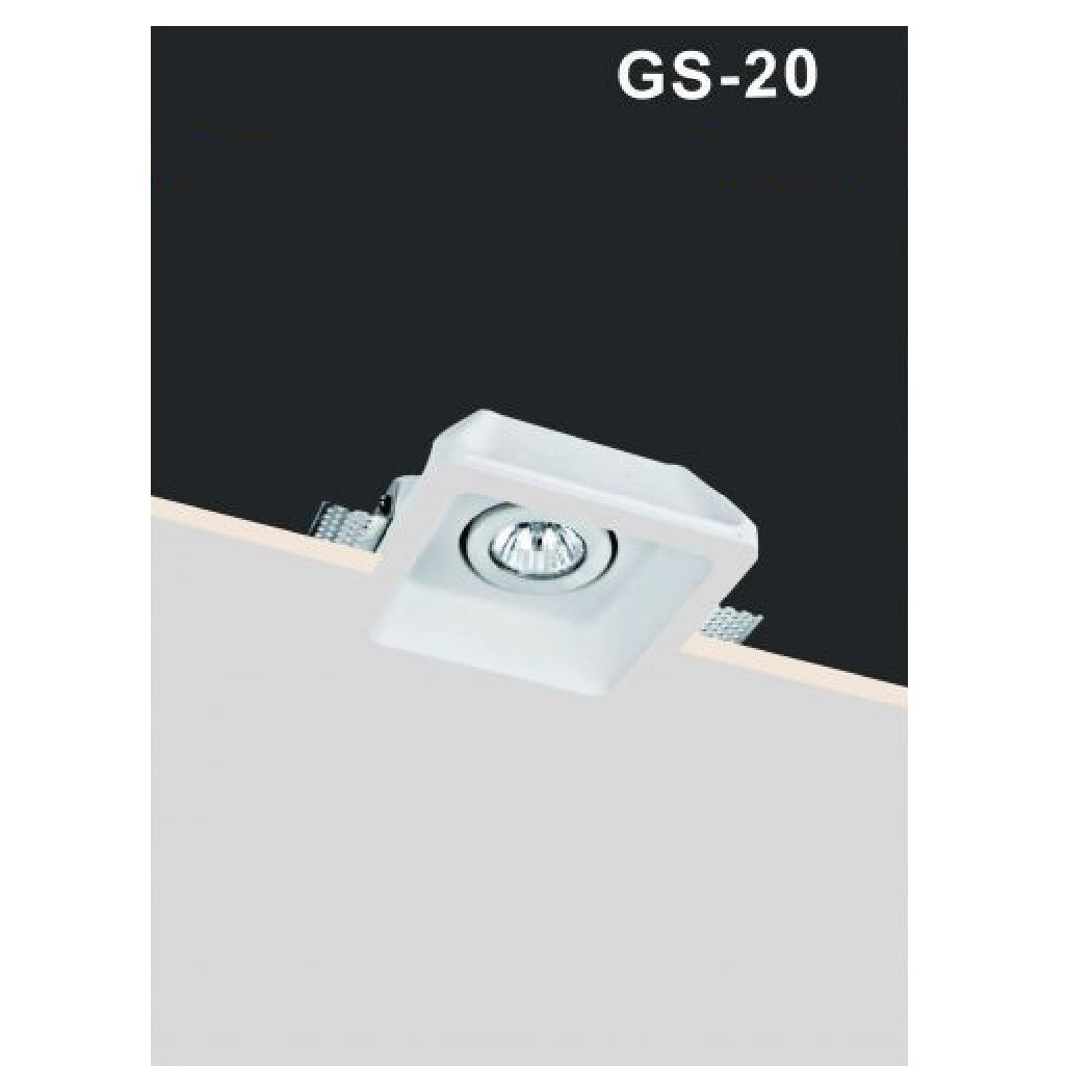 foto del prodotto trade shop porta faretto in gesso orientabile da incasso verniciabile quadrato gu10 gs 20 