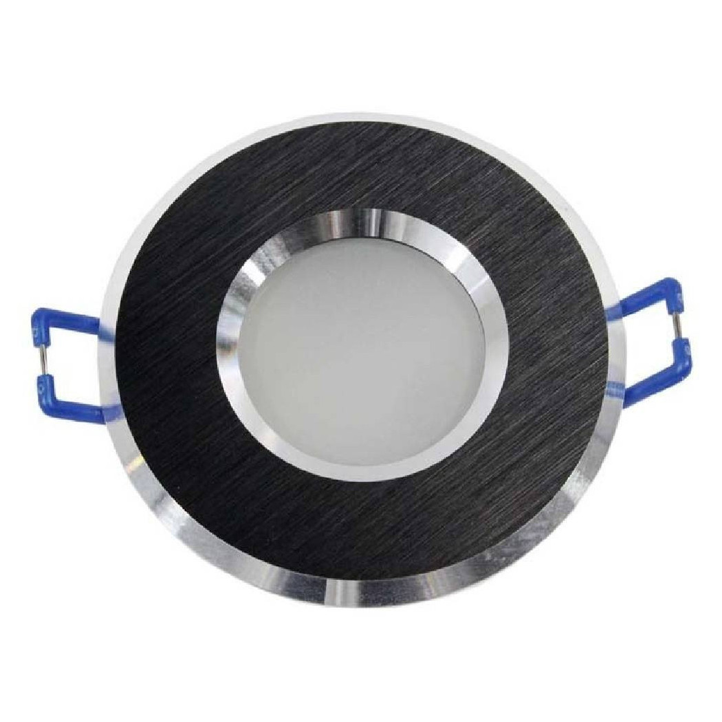 foto del prodotto trade shop porta faretto incasso per doccia impermeabile ip44 supporto faretti gu10 luci p4 nero