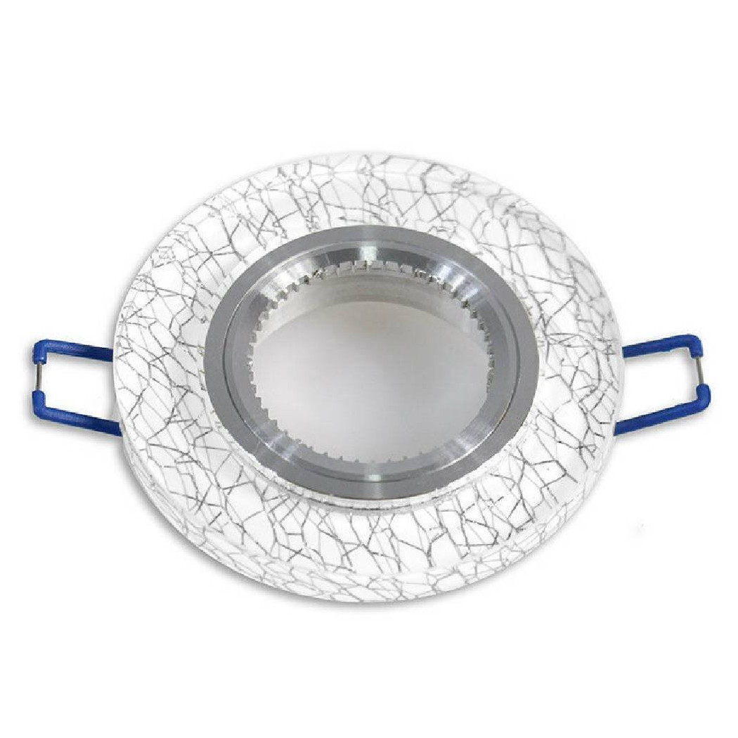 foto del prodotto trade shop porta faretto incasso per faretto tondo vetro bianco venature oro argento p15 argento