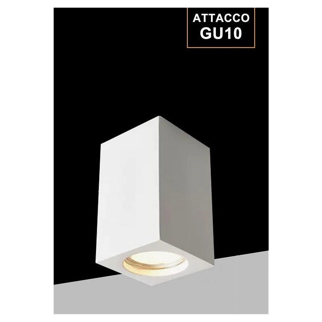 foto del prodotto trade shop porta faretto lampada da soffitto quadrato in gesso gu10 h110mm ip20 gs c110 q 
