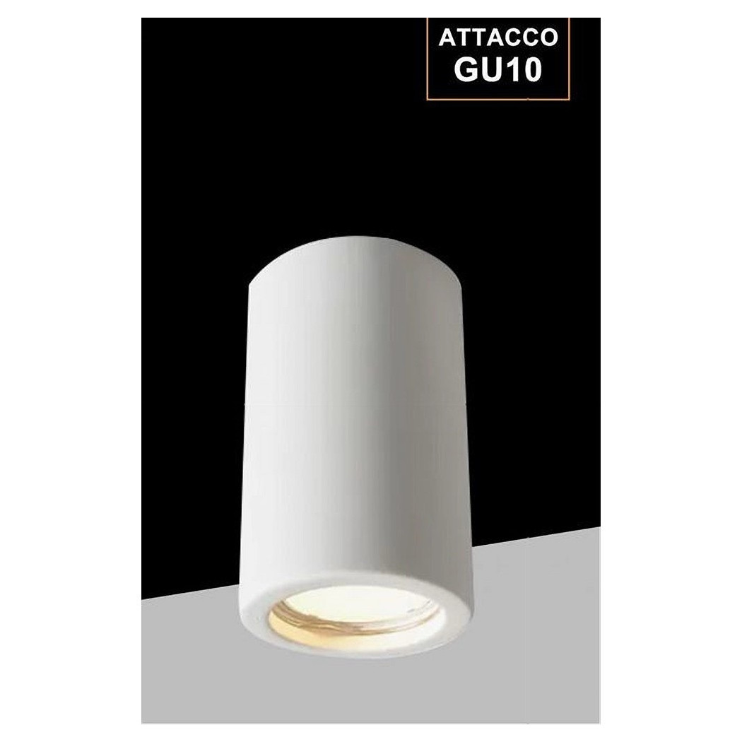 foto del prodotto trade shop porta faretto lampada soffitto gu10 cilindro gesso h110mm verniciabile gs c110 t 