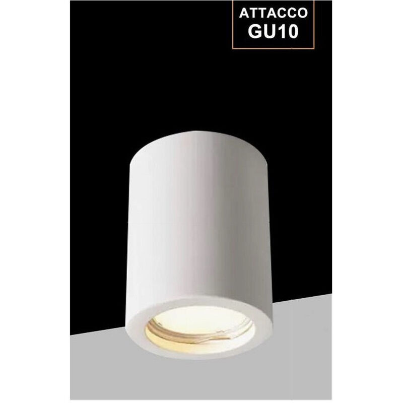 foto del prodotto trade shop porta faretto lampada soffitto gu10 cilindro in gesso h90mm verniciabile gs c90 t 