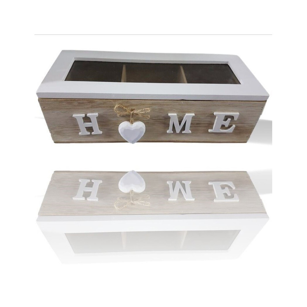foto del prodotto trade shop porta oggetti mini vetrinetta 3 scomparti legno country chic arredamento 