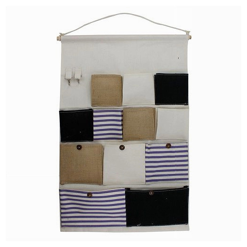foto del prodotto trade shop porta oggetti organizer da appendere 12 tasche in tessuto bagno camera 10482 