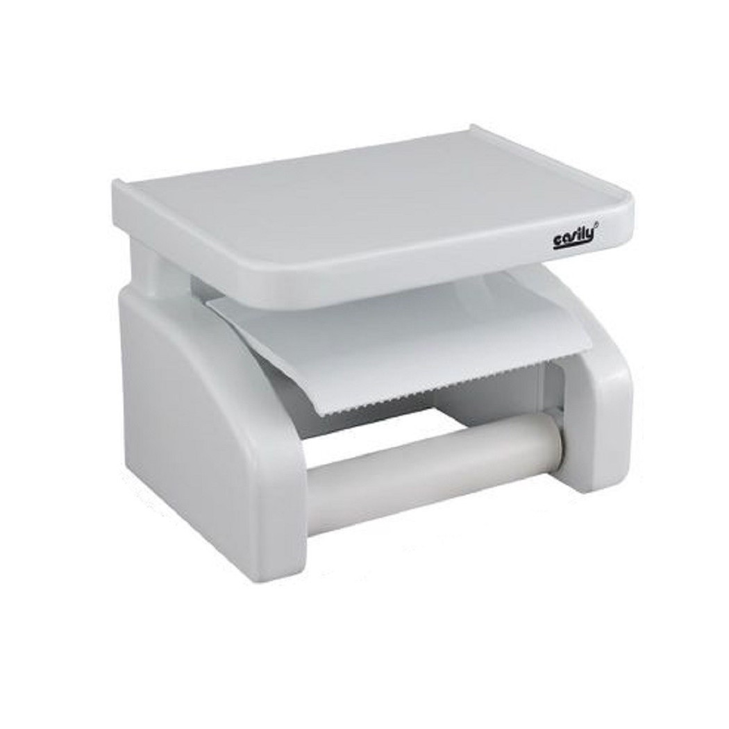 foto del prodotto trade shop porta rotolo carta igienica portarotolo a ventosa bianco accessori bagno 59544 