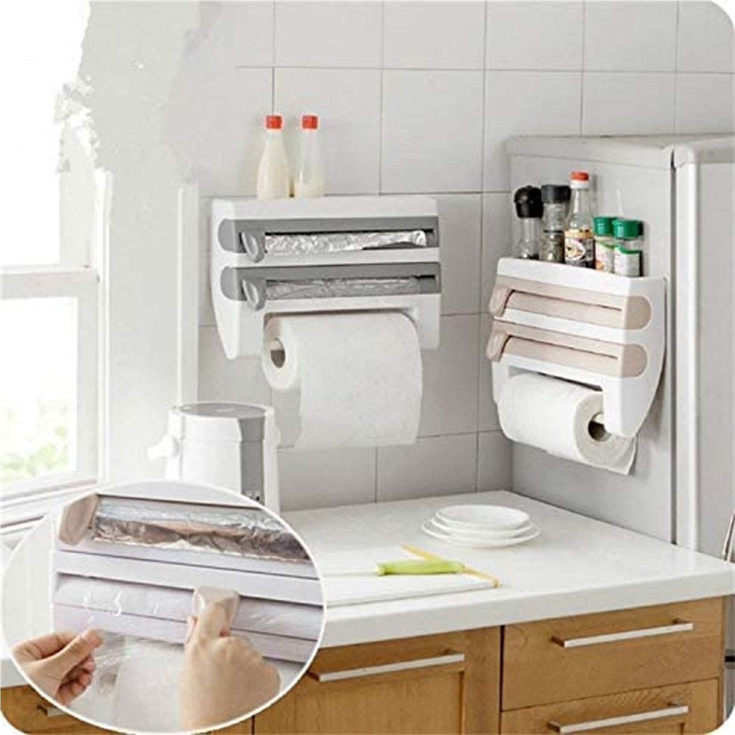 foto del prodotto trade shop porta rotolo portarotolo a parete da muro porta scottex carta alluminio cucina 